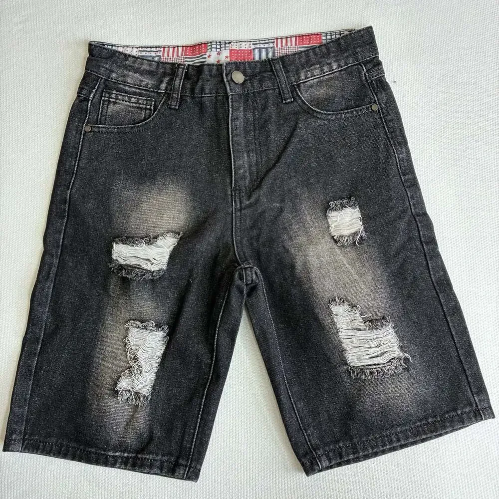 5 Lot Boys Denim Shorts Shirt Jeans Fashion Distressed Size 12-13Y New - Picture 5 of 12